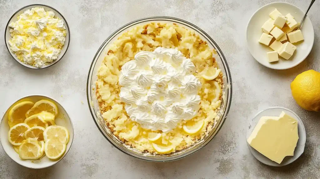 The Best Lemon Dump Cake with Cream Cheese – Just 4 Steps! 2 lemon dump cake with cream cheese