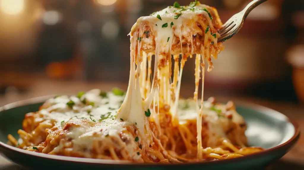 Baked Cream Cheese Spaghetti Casserole