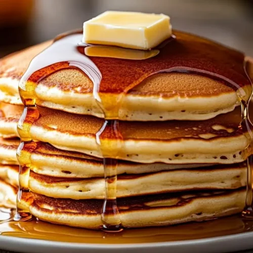 Golden Fluffy Pancakes with Maple Syrup 2