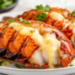 Perfectly cooked lobster tail recipe with butter sauce.