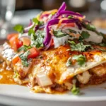 chicken enchiladas carbs served fresh on a white plate